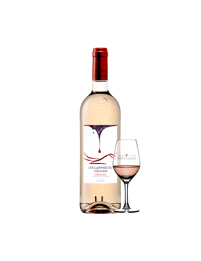 Les Larmes du Volcan, vin AOP rosé du Languedoc, Cave Coopérative de Fontès des Vignerons de Fontès